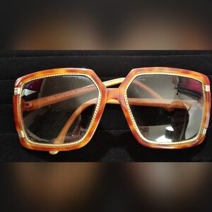 Rare Vintage Ted Lapidus‎ TL 1502 Sunglasses Paris France Tortoise Gold Glasses
